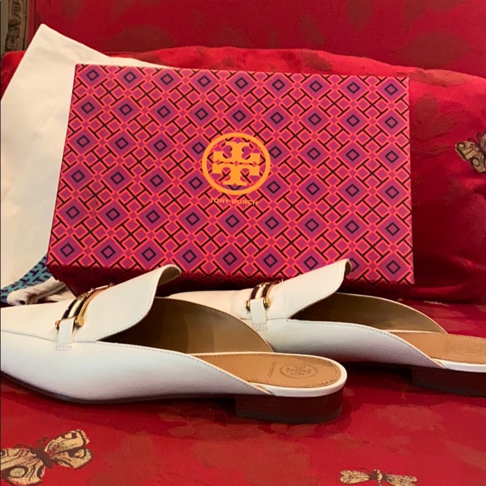Brand new Tory Burch Amelia Ivory Backless Loafer